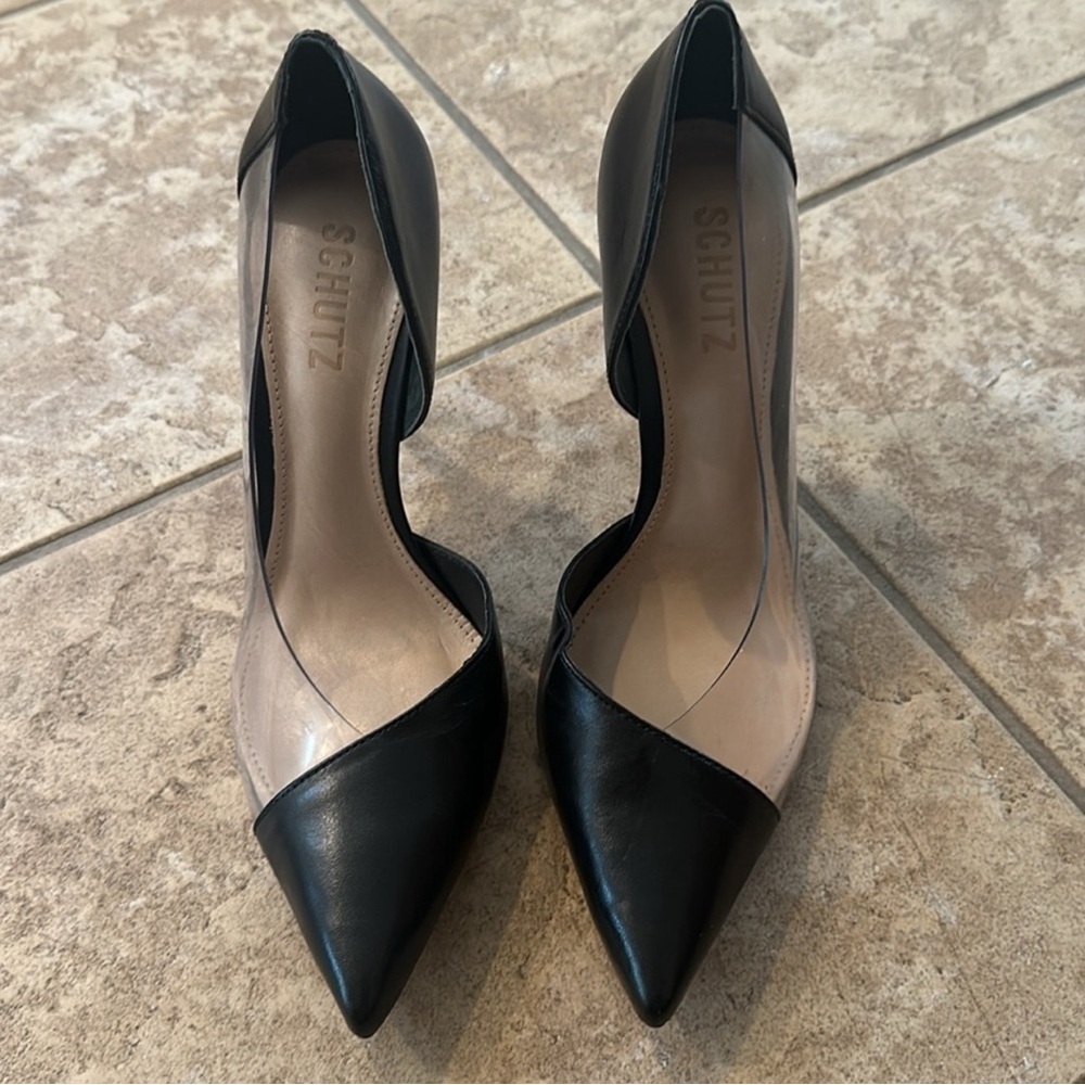 Schutz Transparent and Black
Patent Heels